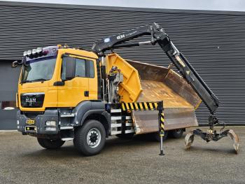 TGS 26.360 6X6 BB / HMF CRANE / 2 SIDE TIPPER